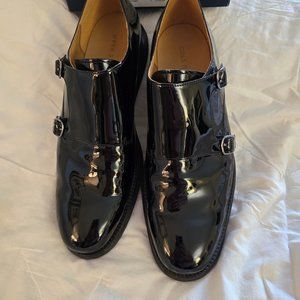 Cole Haan Lunargrand double monkstrap black patent 12m12 M